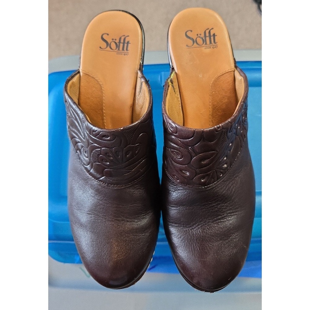 Sofft‎ Womans Mule Shoes Size 8 1/2 Dark Brown